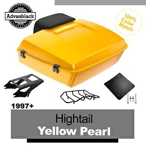 Advanblack ハイテール イエロー パール チョップド ツアー パック パック 荷物はハーレー 97 以降に適合 Advanblack Hightail Yellow Pearl Chopped Tour Pak Pack Luggage Fits Harley 97+ 【並行輸入品】