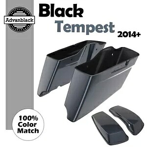アドバン ブラック テンペスト CVO テーパード エクステンデッド ストレッチ サドルバッグ ハーレー 14+用 Advan Black Tempest CVO Tapered Extended Stretched Saddlebag For Harley 14+ 【並行輸入品】｜カスタムパーツ WORLD倉庫