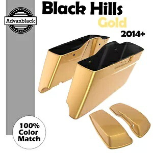 Black Hills ゴールド CVO テーパード拡張ストレッチサドルバッグ ハーレー 14+ 用 Black Hills Gold CVO Tapered Extended Stretched Saddlebag For Harley 14+ 【並行輸入品】