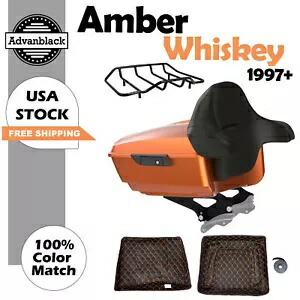 Advanblack アンバー ウイスキー キング ツアー パック トランク ラゲッジ 97+ ハーレー ツーリング用 Advanblack Amber Whiskey King Tour Pack Trunk Luggage For 97+ Harley Touring 【並行輸入品】