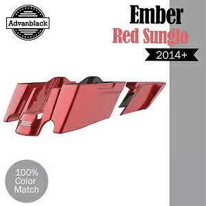 ハーレー 2014+ CVO テーパードストレッチ拡張サドルバッグに適合 EMBER RED SUNGLO Fits Harley 2014+ CVO Tapered Stretched Extended Saddlebags EMBER RED SUNGLO 【並行輸入品】