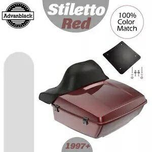 STILETTO RED 97+ ハーレー/ソフテイル用 Advanblack Rushmore King Tour Pak パックパッド STILETTO RED For 97+ Harley/Softail Advanblack Rushmore King Tour Pak Pack Pad 【並行輸入品】