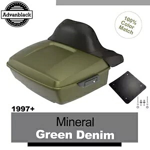 ミネラルグリーンデニム 97 年以上のハーレー/ソフテイル用 Advanblack ラッシュモア キング ツアー パック MINERAL GREEN DENIM For 97+ Harley/Softail Advanblack Rushmore King Tour Pack 【並行輸入品】
