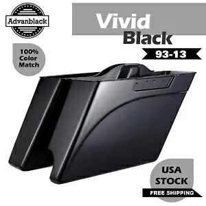 2-in-1 Advan ビビッドブラック拡張サドルバッグボトムスハーレーツーリング 93-13 用 2-in-1 Advan Vivid Black Extended Saddlebags Bottoms For Harley Touring 93-13 【並行輸入品】