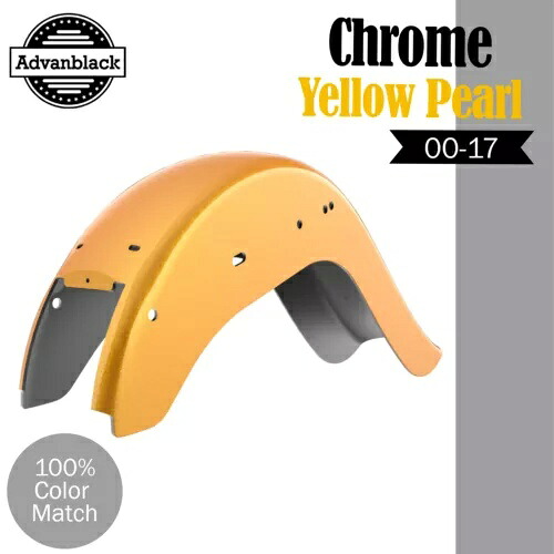 ハーレーソフテイル用クロームイエローパールチョロビクラチカーノスタイルリアフェンダー CHROME YELLOW PEARL Cholo Vicla Chicano Style Rear Fender For Harley Softail 【並行輸入品】