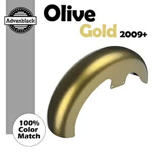 オリーブゴールド 19 インチ リビール ラッパー ハガー フロントフェンダー 09 年以降のハーレーツーリングに適合 Olive Gold 19\