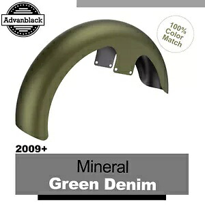 ミネラルグリーンデニム 21 インチ リビールラッパーハガー フロントフェンダー ハーレー 2009+ に適合 Mineral Green Denim 21" Reveal Wrapper Hugger Front Fender Fits for Harley 2009+ 【並行輸入品】｜カスタムパーツ WORLD倉庫