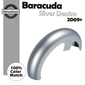 バラクーダ シルバー デニム 21 インチ リビール ラッパー ハガー フロント フェンダー 09 年以降のハーレーに適合 Barracuda Silver Denim 21" Reveal Wrapper Hugger Front Fender Fits 09+ Harley 【並行輸入品】｜カスタムパーツ WORLD倉庫