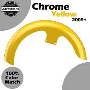 クロームイエロー 21インチ リビールラッパーハガー フロントフェンダー ハーレーツーリング 2009+用 Chrome Yellow 21" Reveal Wrapper Hugger Front Fender For Harley Touring 2009+ 【並行輸入品】｜カスタムパーツ WORLD倉庫