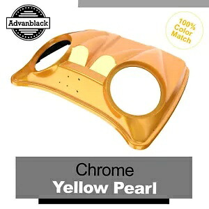 デュアル 8 インチ スピーカー蓋 Harley Tour Pak Pack 用 CHROME YELLOW PEARL Dual 8'' Speaker Lids For Harley Tour Pak Pack CHROME YELLOW PEARL 【並行輸入品】