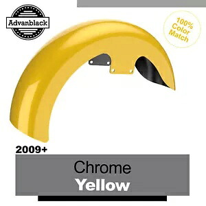 クロームイエロー 19インチ リビールラッパーハガー フロントフェンダー 09年以降のハーレーツーリングに適合 Chrome Yellow 19\
