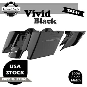 ビビッドブラック拡張バッグ ストレッチサドルバッグ ピンストライプ 14+ ハーレーダビッドソン用 Vivid Black Extended Bags Stretched Saddlebag Pinstripes For 14+ Harley Davidson 【並行輸入品】｜カスタムパーツ WORLD倉庫
