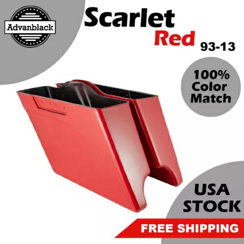 スカーレットレッドストレッチサドルバッグボトムス 93-13 ハーレーストリートロードグライド用 Scarlet Red Stretch Saddlebags Bottoms For 93-13 Harley Street Road Glide 【並行輸入品】|カスタムパーツ WORLD倉庫
