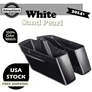 ハーレーストリートロード用ホワイトサンドパールスタンダード非伸縮性サドルバッグ White Sand Pearl Standard Non-Stretched Saddlebag For Harley Street Road 【並行輸入品】