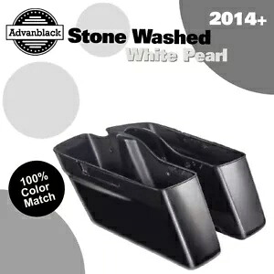 ハーレーストリートロード用ストーンウォッシュホワイトパールスタンダード非ストレッチサドルバッグ Stone Washed White Pearl Standard Non-Stretched Saddlebag For Harley Street Road 【並行輸入品】