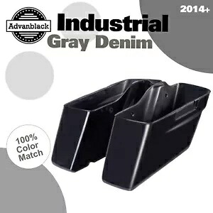 ハーレーストリートロード用インダストリアルグレーデニム標準非伸縮性サドルバッグ Industrial Gray Denim Standard Non-Stretched Saddlebag For Harley Street Road 【並行輸入品】