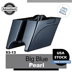 Advanblack ビッグブルーパールストレッチサドルバッグボトムス 93-13 ハーレーツーリング用 Advanblack Big Blue Pearl Stretched Saddlebags Bottoms For 93-13 Harley Touring 【並行輸入品】