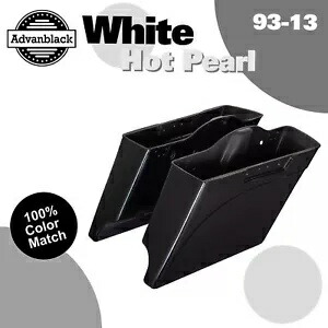 Advanblack ホワイト ホット パール ストレッチ サドルバッグ ボトム ハーレー ツーリング 93-13用 Advanblack White Hot Pearl Stretched Saddlebags Bottoms For Harley Touring 93-13 【並行輸入品】