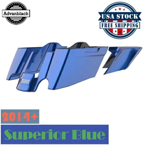 スーペリア ブルー CVO テーパード ストレッチ 拡張サドルバッグ リアフェンダー ハーレー 14+用 Superior Blue CVO Tapered Stretched Extend Saddlebag Rear Fender For Harley 14+ 【並行輸入品】