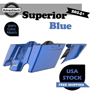 Advanblack スーペリア ブルー ストレッチ サドルバッグ リア フェンダー 14+ ハーレー ツーリング用 Advanblack Superior Blue Stretched Saddlebag Rear Fender For 14+ Harley Touring 【並行輸入品】