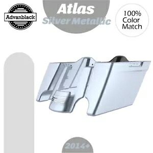 アトラス シルバー メタリック ストレッチ サドルバッグ 拡張バッグ リア フェンダー ハーレーに適合 Atlas Silver Metallic Stretched Saddlebags Extended Bag Rear Fender Fits Harley 【並行輸入品】
