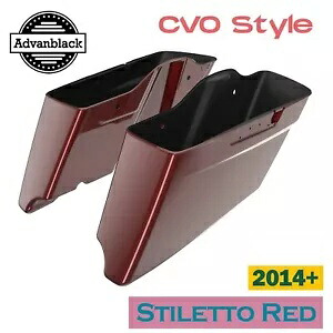 ハーレーツーリング 14+ 用スティレットレッド CVO テーパード拡張ストレッチサドルバッグ Stiletto Red CVO Tapered Extended Stretched Saddlebag For Harley Touring 14+ 【並行輸入品】｜カスタムパーツ WORLD倉庫
