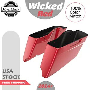 Advanblack ウィキッド レッド CVO テーパード エクステンデッド ストレッチ サドルバッグ 14 歳以上のハーレーに適合 Advanblack Wicked Red CVO Tapered Extended Stretched Saddlebag Fits 14+ Harley 【並行輸入品】｜カスタムパーツ WORLD倉庫