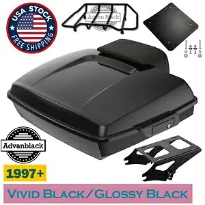 Advanblack ビビッド ブラック レイザー ツアー パック トランク パック ラゲッジ 97+ ハーレー ツーリング用 Advanblack Vivid Black Razor Tour Pack Trunk Pak Luggage For 97+ Harley Touring 【並行輸入品】