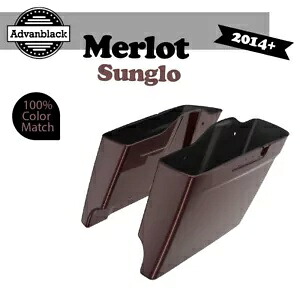 14 年以上のハーレー ストリート ロード グライド アドバンブラックに適合 MERLOT SUNGLO ストレッチ サドルバッグ Fits 14+ Harley Street Road Glide Advanblack MERLOT SUNGLO Stretched Saddlebag 【並行輸入品】