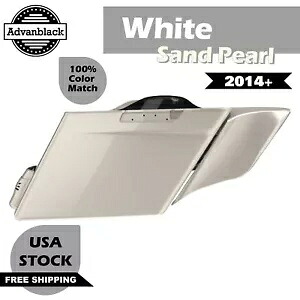 ホワイトサンドパール ストレッチ拡張サドルバッグサイドカバー 2014年以降のハーレーに適合 White Sand Pearl Stretched Extended Saddlebag Side Covers Fits for 2014+ Harley 【並行輸入品】