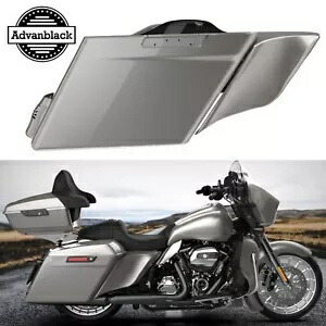 ピューターパール拡張ストレッチサドルバッグサイドカバーハーレーツーリング14+用 Pewter Pearl Extended Stretched Saddlebag Side Covers For Harley Touring 14+ 【並行輸入品】