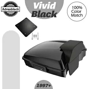 ビビッド ブラック ラッシュモア レイザー ツアー パック 荷物トランク 97+ ハーレー/ソフテイル用 Vivid Black Rushmore Razor Tour Pak Pack Luggage Trunk For 97+ Harley/Softail 【並行輸入品】