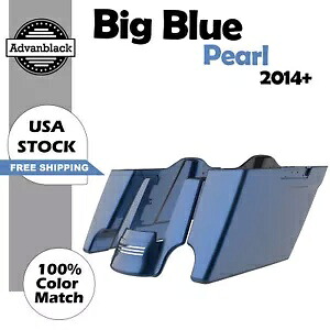 ビッグブルーパールストレッチサドルバッグ拡張バッグリアフェンダー 14 歳以上ハーレー用 Big Blue Pearl Stretched Saddlebags Extended Bag Rear Fender For 14+ Harley 【並行輸入品】