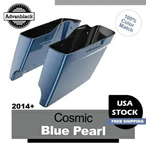 コスミックブルーパール拡張バッグ ストレッチサドルバッグ ハーレーツーリング2014+用 Cosmic Blue Pearl Extended Bags Stretched Saddlebag For Harley Touring 2014+ 【並行輸入品】