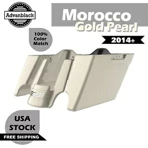 モロッコ ゴールド パール ストレッチ サドルバッグ 拡張バッグ リアフェンダー 14+ ハーレー用 Morocco Gold Pearl Stretched Saddlebags Extended Bag Rear Fender For 14+ Harley 【並行輸入品】