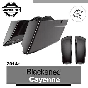 黒くなったカイエン CVO テーパード拡張ストレッチサドルバッグ ハーレー 14+ 用 Blackened Cayenne CVO Tapered Extended Stretched Saddlebag For Harley 14+ 【並行輸入品】