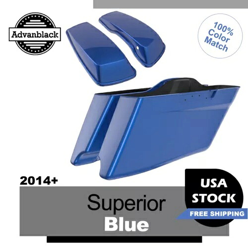 スーペリア ブルー CVO テーパード エクステンデッド ストレッチ サドルバッグ ハーレーダビッドソン 2014+用 Superior Blue CVO Tapered Extended Stretched Saddlebag For Harley Davidson 2014+ 【並行輸入品】