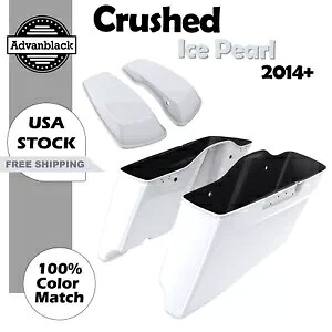 クラッシュアイスパール CVO テーパードエクステンデッドストレッチサドルバッグ ハーレー 14+用 Crushed Ice Pearl CVO Tapered Extended Stretched Saddlebag For Harley 14+ 【並行輸入品】