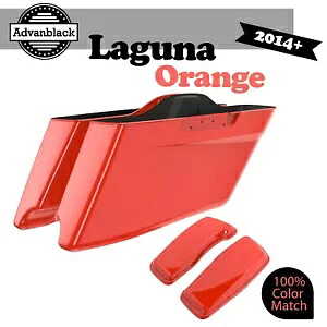 ラグナ オレンジ CVO テーパード拡張サドルバッグ ピンストライプ 14 歳以上ハーレーツーリング用 Laguna Orange CVO Tapered Extended Saddlebags Pinstripes for 14+ Harley Touring 【並行輸入品】
