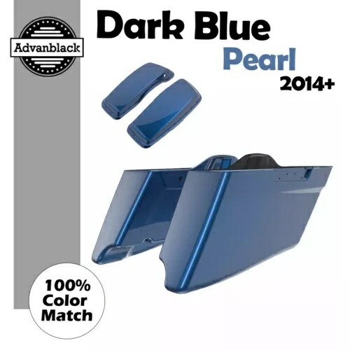ダークブルー パール CVO テーパード エクステンデッド ストレッチ サドルバッグ ハーレー 14+ 用 Dark Blue Pearl CVO Tapered Extended Stretched Saddlebag For Harley 14+ 【並行輸入品】