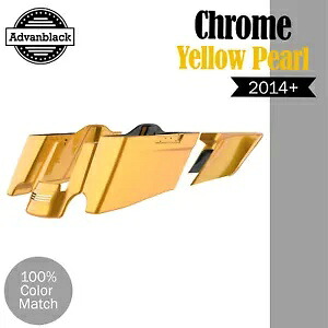 ハーレー 2014+ CVO テーパード ストレッチ エクステンデッド サドルバッグに適合 クローム イエロー パール Fits Harley 2014+ CVO Tapered Stretched Extended Saddlebags CHROME YELLOW PEARL 【並行輸入品】