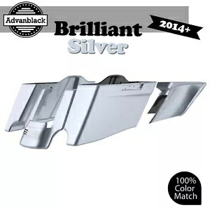 ブリリアントシルバー CVO テーパード拡張バッグ ストレッチサドルバッグ ハーレー 14+用 Brilliant Silver CVO Tapered Extended Bag Stretched Saddlebags For Harley 14+ 【並行輸入品】