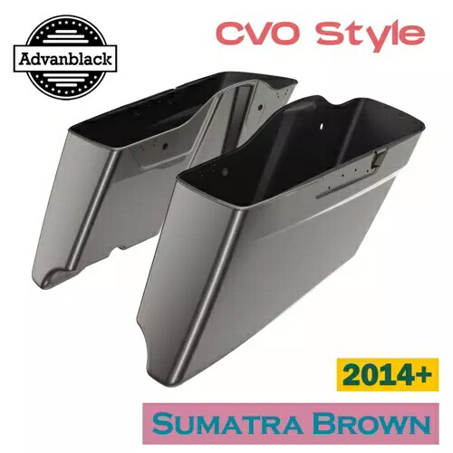 スマトラブラウン CVO テーパード拡張ストレッチサドルバッグ ハーレー 14+ 用 Sumatra Brown CVO Tapered Extended Stretched Saddlebag For Harley 14+ 【並行輸入品】