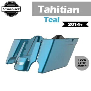 タヒチアン ティール ストレッチ サドルバッグ 拡張バッグ リアフェンダー 14+ ハーレー用 Tahitian Teal Stretched Saddlebags Extended Bag Rear Fender For 14+ Harley 【並行輸入品】
