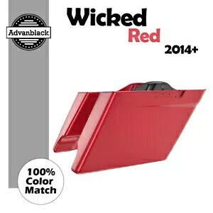 ウィキッド レッド デュアル カットアウト 拡張サドルバッグ ボトム ハーレーダビッドソン 2014+ に適合 Wicked Red Dual Cutout Extended Saddlebag Bottom Fits Harley Davidson 2014+ 【並行輸入品】