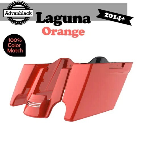 ラグナ オレンジ ストレッチ サドルバッグ 拡張バッグ リアフェンダー 14+ ハーレー用 Laguna Orange Stretched Saddlebags Extended Bag Rear Fender For 14+ Harley 【並行輸入品】