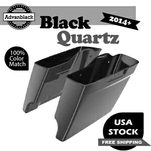 ブラッククォーツ拡張バッグストレッチサドルバッグリアフェンダーハーレー 2014+ Black Quartz Extended Bag Stretched Saddlebags Rear Fender For Harley 2014+ 【並行輸入品】