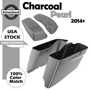 チャコール パール CVO テーパード エクステンデッド ストレッチ サドルバッグ ハーレー 14+用 Charcoal Pearl CVO Tapered Extended Stretched Saddlebag For Harley 14+ 【並行輸入品】｜カスタムパーツ WORLD倉庫