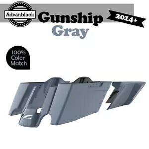 ガンシップ グレー CVO テーパード エクステンデッド ストレッチ サドルバッグ ハーレー ツーリング 2014+用 Gunship Gray CVO Tapered Extended Stretched Saddlebags For Harley Touring 2014+ 【並行輸入品】