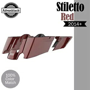 ハーレー 2014+ CVO テーパード ストレッチ エクステンデッド サドルバッグ スティレット レッドに適合 Fits Harley 2014+ CVO Tapered Stretched Extended Saddlebags STILETTO RED 【並行輸入品】